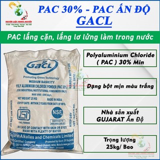 1kg PAC 30%, PAC lắng cặn, lắng tụ chất lơ lửng, làm trong nước, PAC Ấn Độ