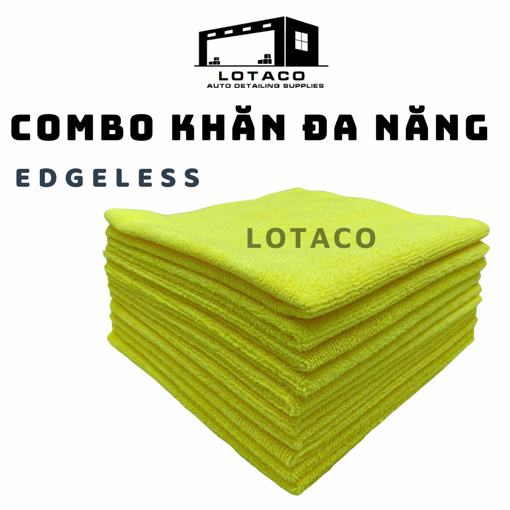 COMBO 10 Khăn microfiber đa năng detailing EDGELESS 300 Lotaco - lau Ceramic, si đánh bóng, nội thất