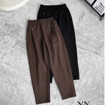 QUẦN BAGY NỮ, quần tây nữ,quần baggy cạp cao ly trước phối cúc kiểu dáng trẻ trung vải umi hàn cao cấp-xm thuvu