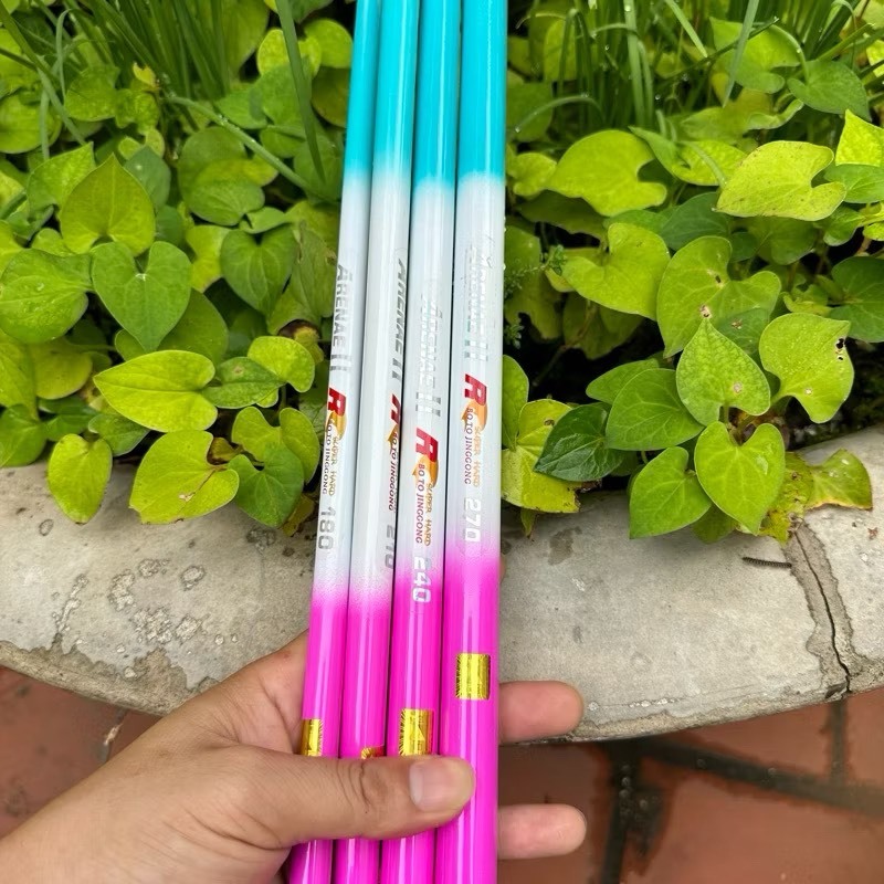 Cần câu tay mini màu ngẫu nhiên 3h hàng loại 1 gẩy rô diếc chép tải tĩnh 1.5kg tải cá 1 đến 4kg thu gọn 40cm