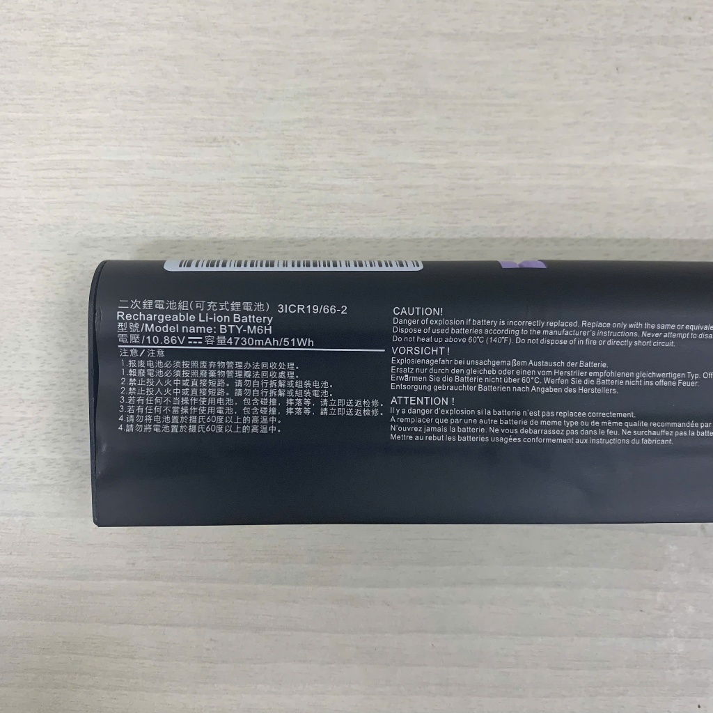 Pin MSI GE62 BTY-M6H MSI GE62 GE72 GP62 GP72 GL62 GL72, MSI GE65 Raider 9SE, BTY-M6H New 100%