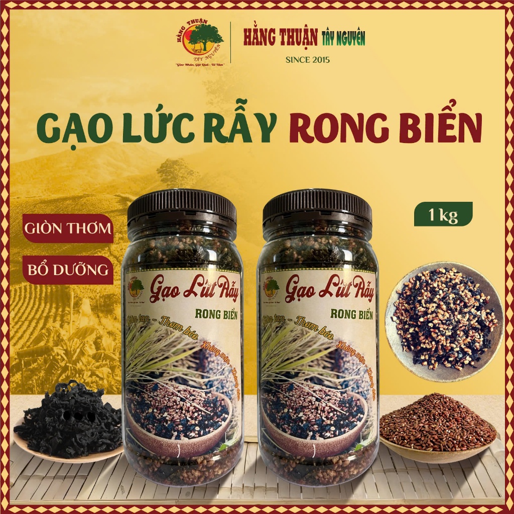 Gạo Lứt Rẫy Rong Biển Giòn Thơm, Ăn Vặt Hằng Thuận Tây Nguyên