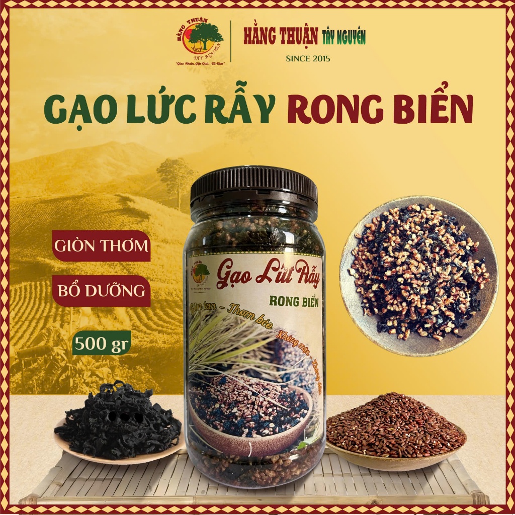 Gạo Lứt Rẫy Rong Biển Giòn Thơm, Ăn Vặt Hằng Thuận Tây Nguyên