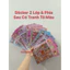 5 Tấm - Mỗi tấm Có 2 Lớp Sticker Nổi 3D Hình Công Chúa , Nhân Vật Hoạt Hình - Phía Sau Có Tranh Tô Màu