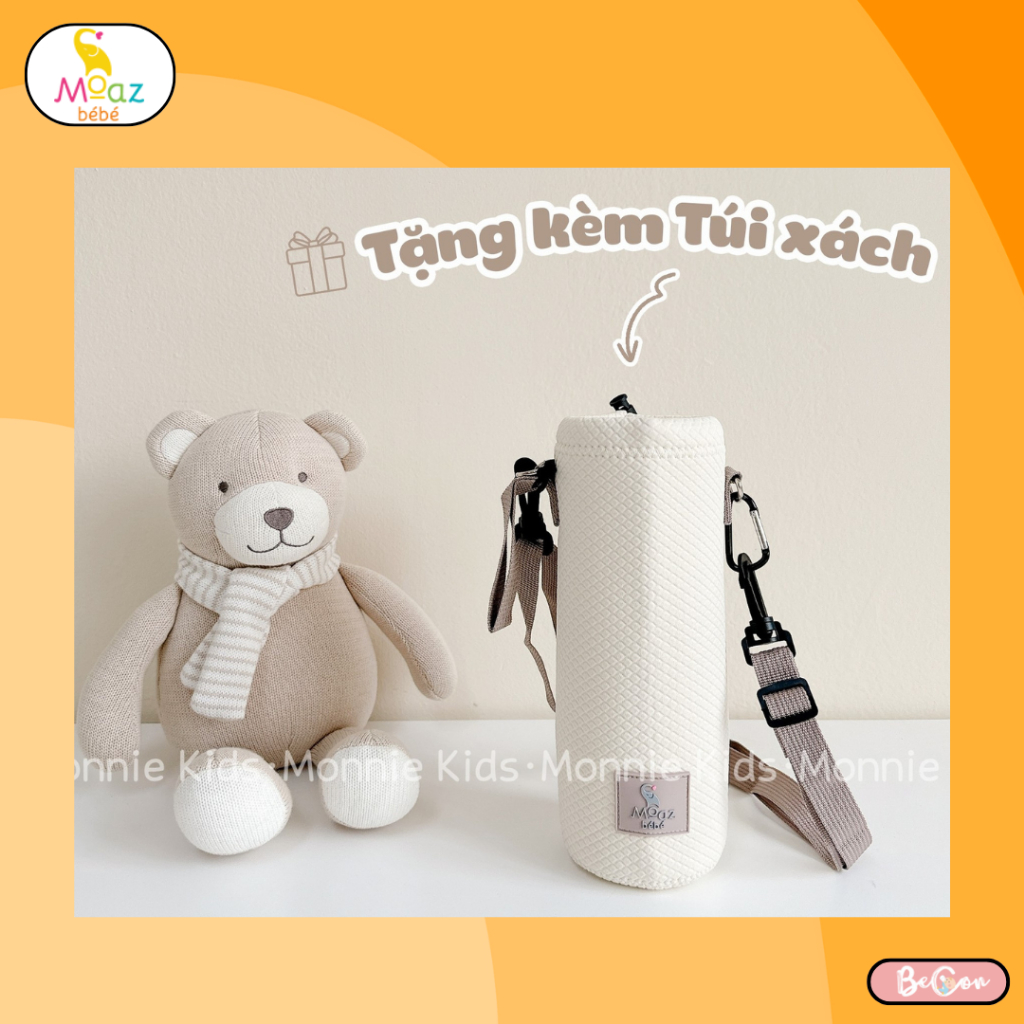 Bình đun nước pha sữa di động Moaz BéBé MB058 giữ nhiệt từ 40-80 độ có pin tích điện, thể tích 300ML