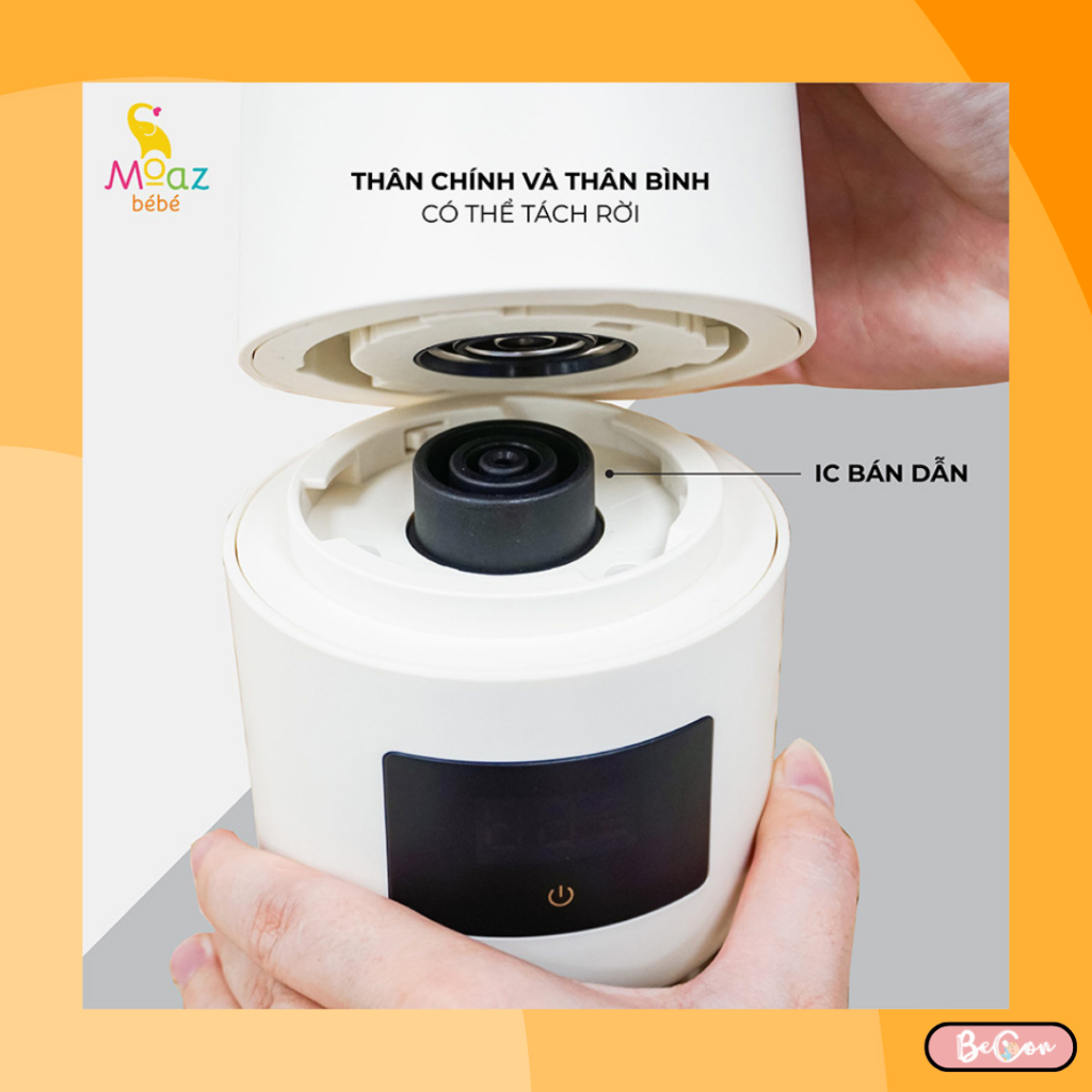 Bình đun nước pha sữa di động Moaz BéBé MB058 giữ nhiệt từ 40-80 độ có pin tích điện, thể tích 300ML