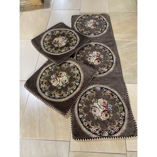Thảm trải ghế tây âu, đệm ghế, Bộ 3 thảm trải trên ghế gỗ trang trí phòng khách sang trọng ấm áp