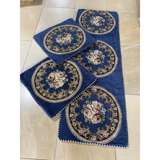 Thảm trải ghế tây âu, đệm ghế, Bộ 3 thảm trải trên ghế gỗ trang trí phòng khách sang trọng ấm áp