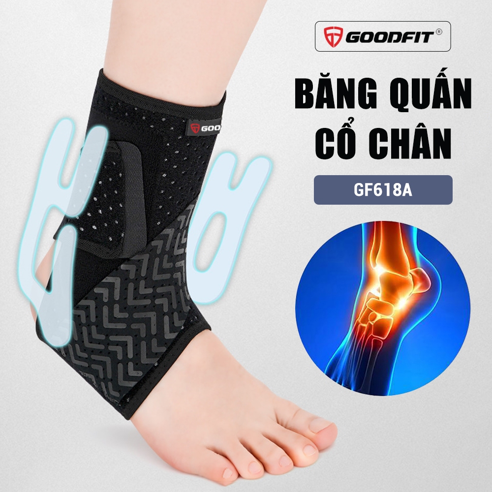 Băng quấn cổ chân GoodFit GF618A cao cấp, đai hỗ trợ mắt cá chân tập gym, thể thao, đạp xe, chạy bộ
