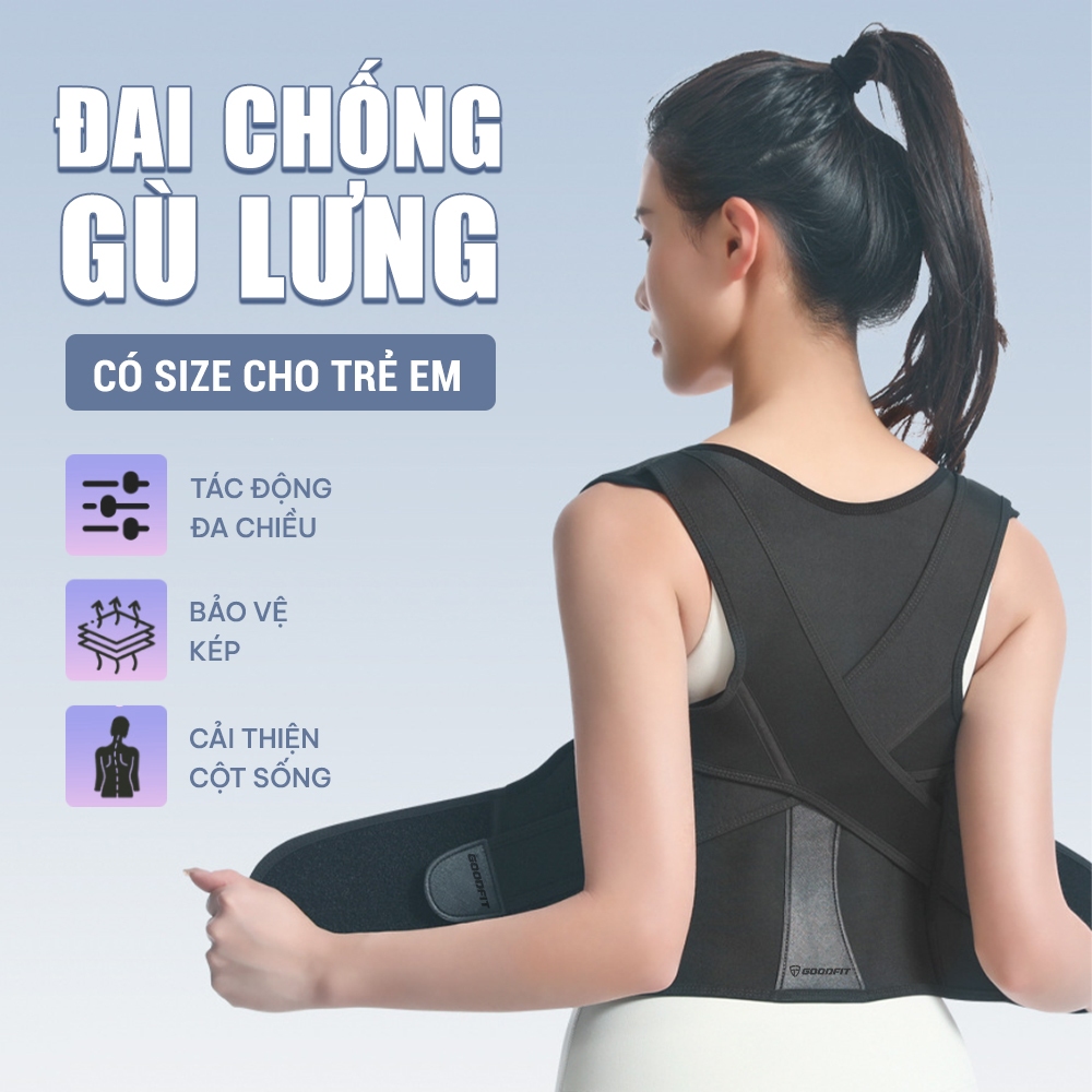 Ảnh Đai chống gù lưng nam, nữ, trẻ em hỗ trợ cải thiện vóc dáng chính hãng GoodFit GF716P 2