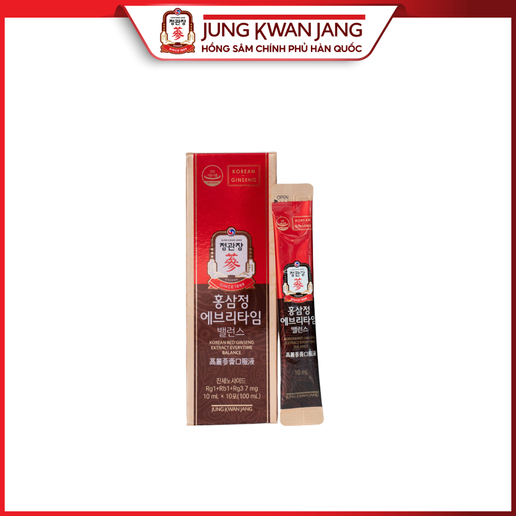 Ảnh Tinh Chất Hồng Sâm Pha Sẵn KGC Jung Kwan Jang EveryTime Balance 10 gói 1