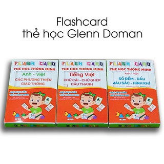 Thẻ học thông minh, FlashCard, Bảng chữ cái. Bộ 4 chủ đề cho bé từ 1-5 tuổi.