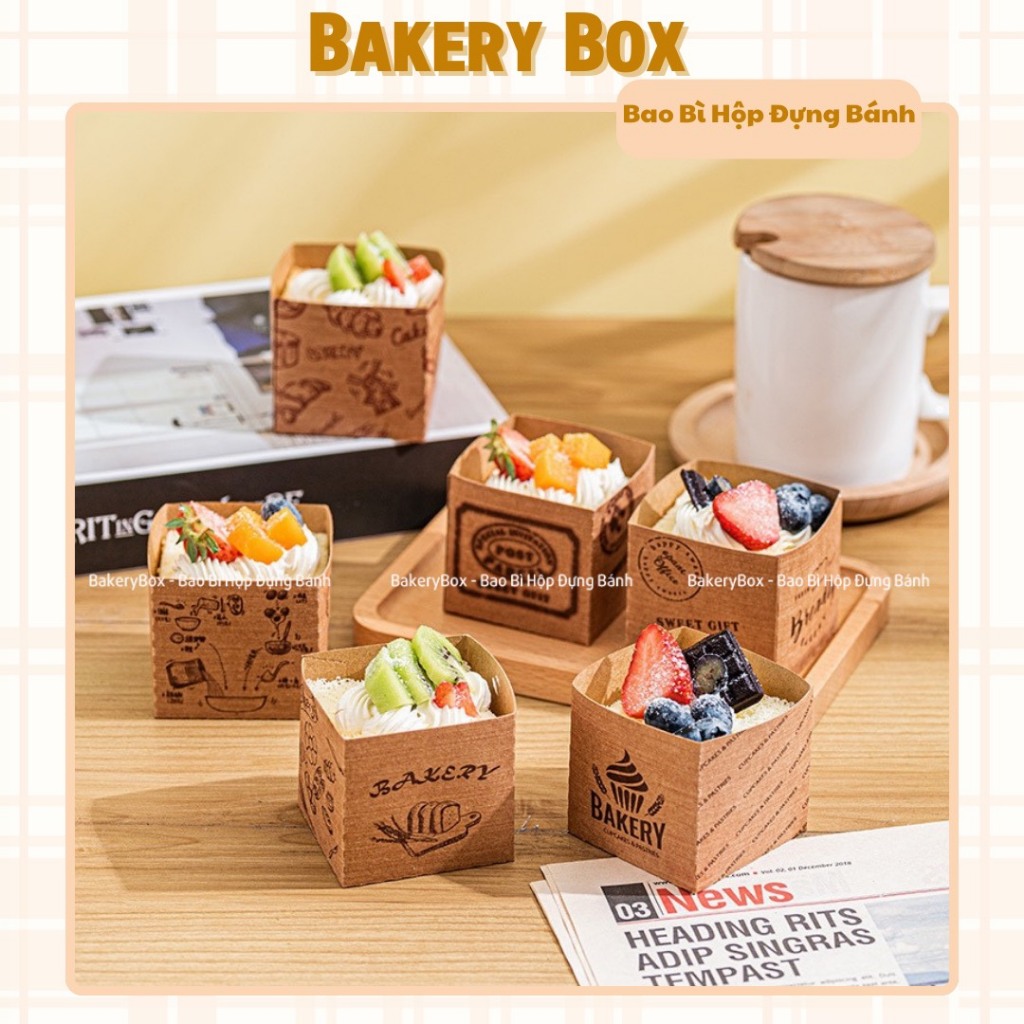 50 Cup Giấy Vuông Mini Màu Kraft Nướng Bánh | Shopee Việt Nam