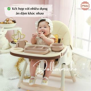 <Tổng hợp> Cốc silicon tập hút tập uống an toàn cho bé Dollar Minho ( có kèm 2 ống hút)