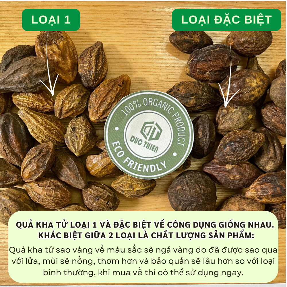 Quả Kha Tử Loai 1 Đức Thiện (Khô, Sạch, Thơm) - Hỗ Trợ Giảm Ho, Đau Họng, Khàn Tiếng, Ho khan Khô