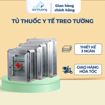 Tủ y tế - Tiến Thành - Tủ thuốc gia đình treo tường chất liệu nhôm kính - 3 ngăn.
