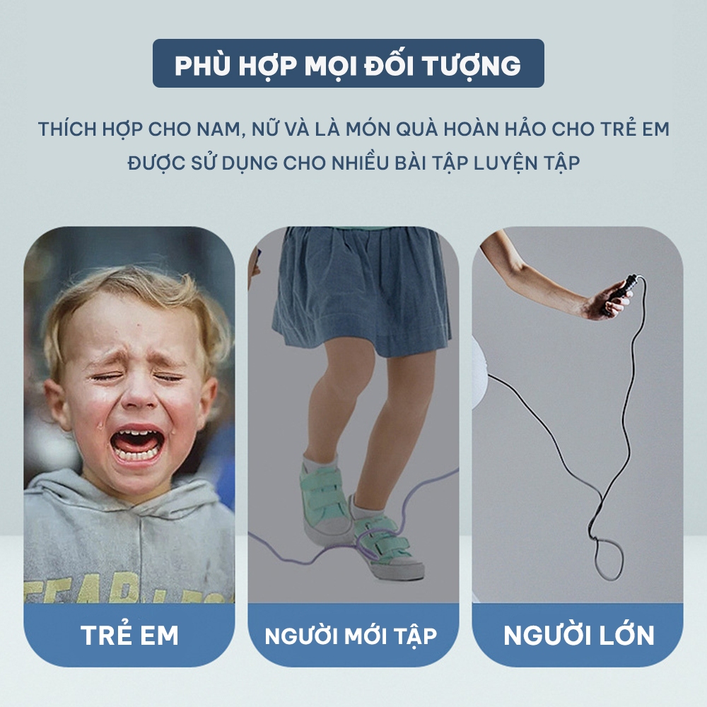 Dây nhảy thể dục, độ dài tùy chỉnh phù hợp người mới chơi, trẻ em chính hãng GoodFit GF905JR