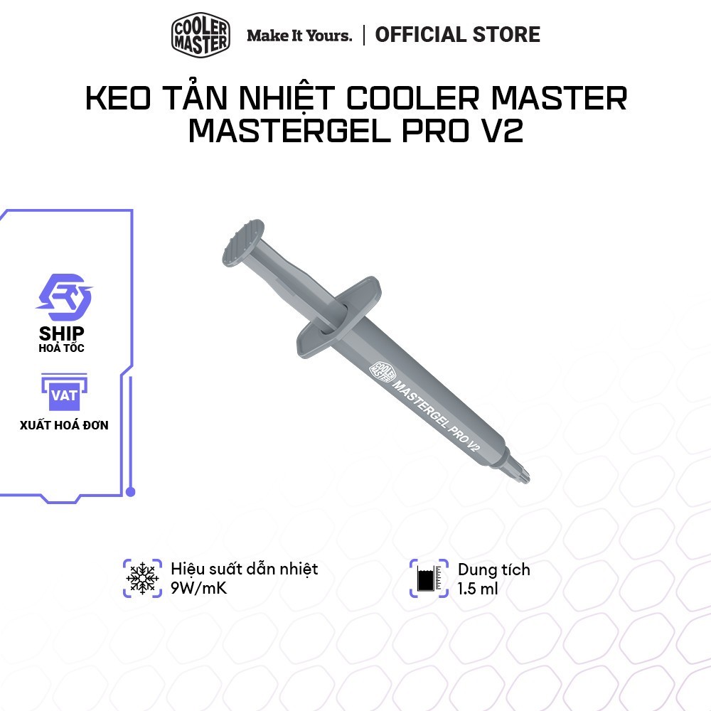 Pasta Termica Cooler Master MasterGel Pro V2 - 9 W/mK Per CPU E GPU, Zero Conduttivit&agrave; Elettrica