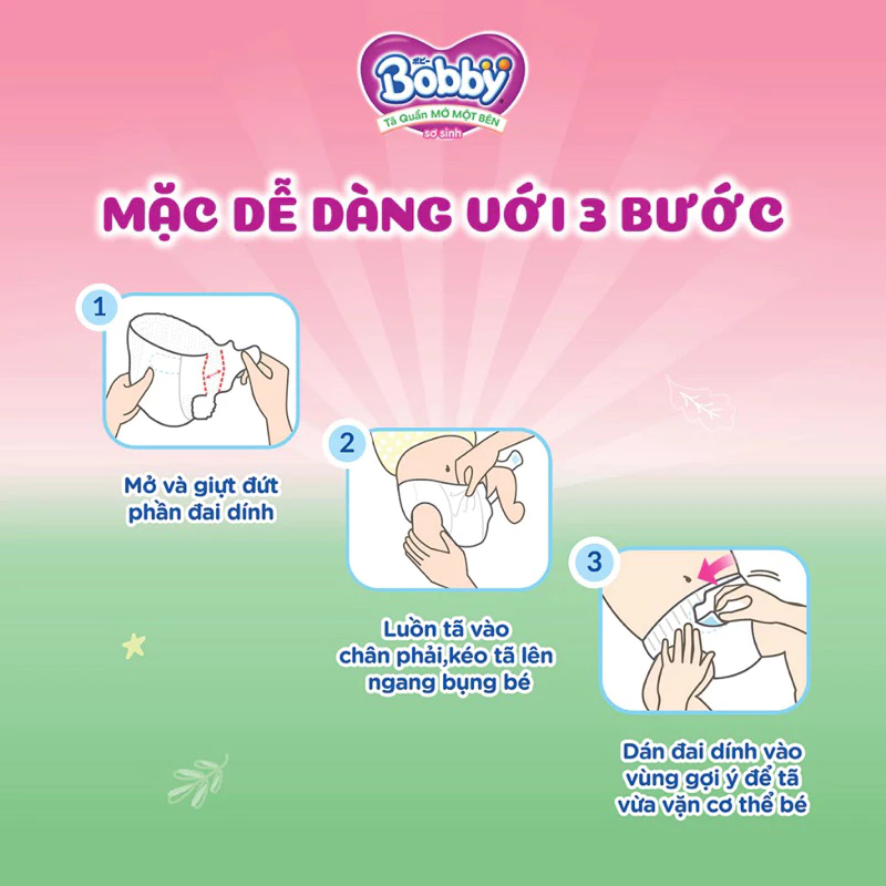 Tặng gấu Ong bobby] Combo 2 bịch Tã/bỉm quần Mở Một Bên Bobby Đầu Tiên Trên Thế Giới