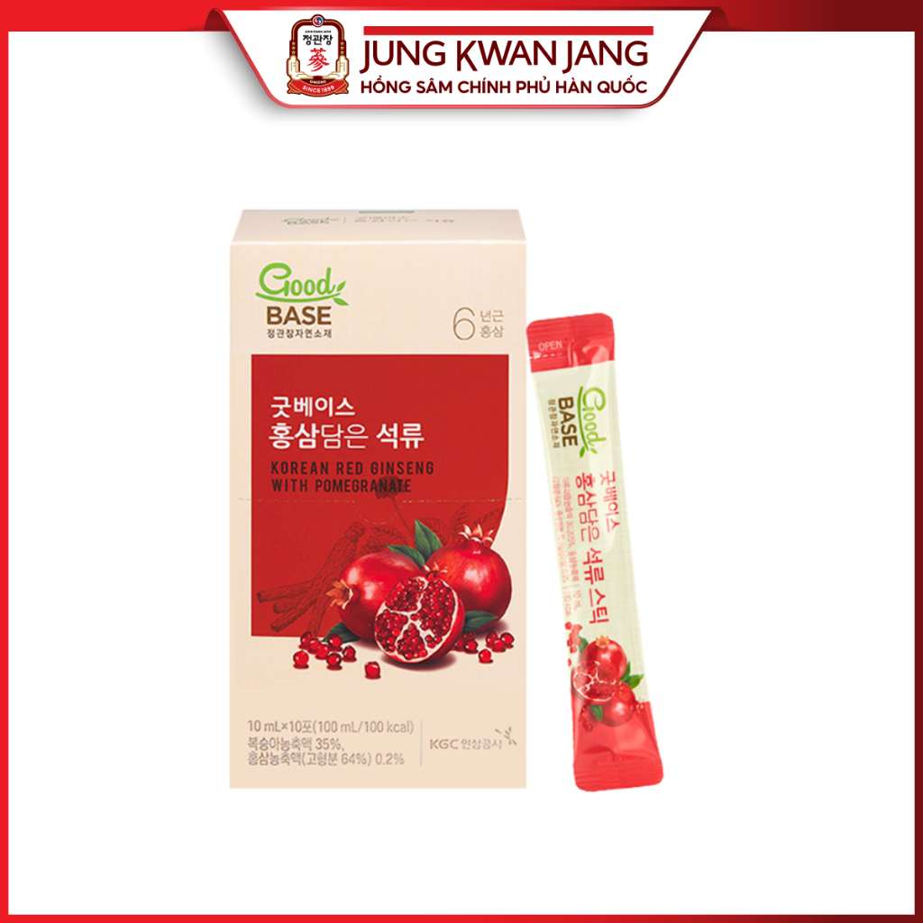 Ảnh Nước Hồng Sâm Hàn Quốc Goodbase Lựu Đỏ KGC Jung Kwan Jang (10ml x 10 gói) 1