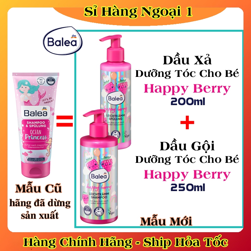 Bộ sữa tắm gội, dầu gội xả, son dưỡng môi, xịt dưỡng tóc cho bé Balea của Đức - DATE MỚI ĐỦ BILL