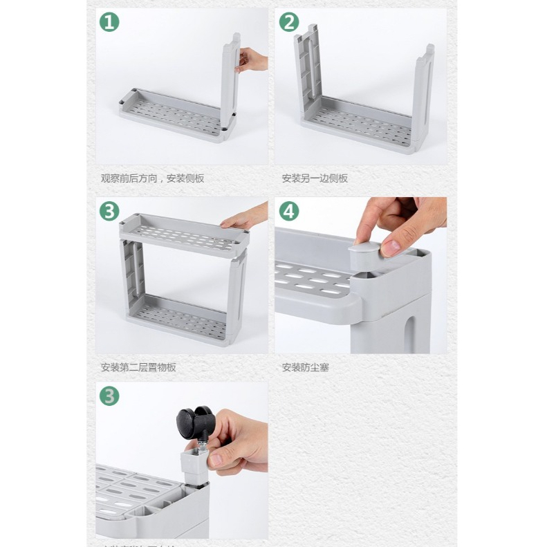 Kệ Khe Hẹp 15cm 3 Tầng COZYHOME Có Bánh Xe | Kệ Nhựa PP Cao Cấp Đựng Đồ Nhà Tắm – Nhà Bếp Tiết Kiệm Không Gian