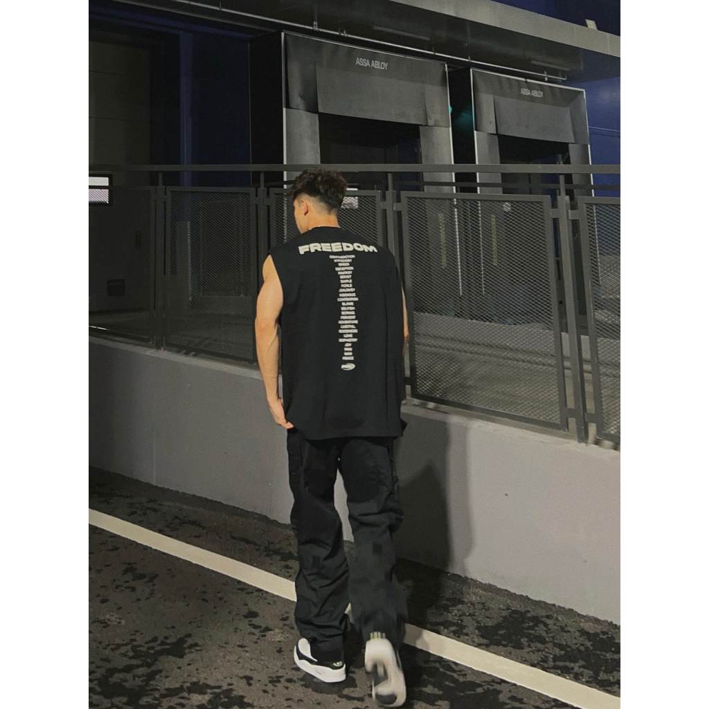 Áo Tank Top Nam Nữ RedLabel In Họa Tiết FREEDOM , Áo Ba Lỗ Sát Nách Nam Nữ Cotton Cá Tính TT13