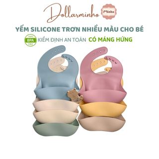 Yếm ăn dặm làm bằng silicon dành cho bé thiết kế mềm có thể gấp lại
