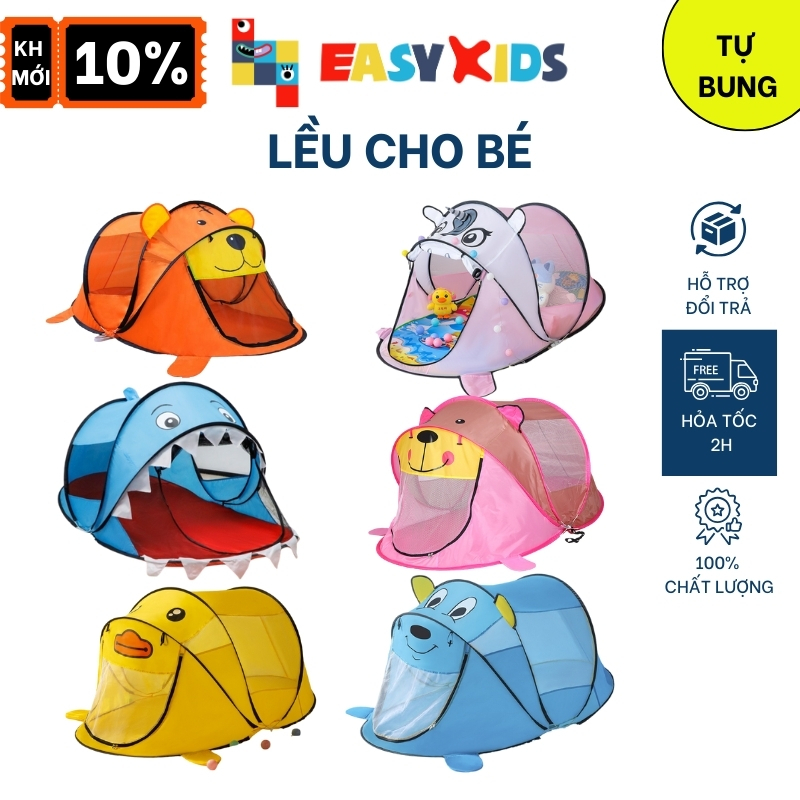 Lều Trẻ Em, Lều Tự Bung Hình Gấu Hổ Cho Bé Trai Và Gái Chơi Trong Nhà, Lều Ngủ Cho Bé Mẫu Mới