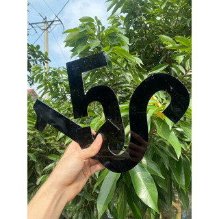 Chữ Đen gương Cao 20cm dày 3mm T1 In Hoa dán tường, Chữ Decor Biển quảng cáo Chất Liệu Alu dán biển quảng cáo