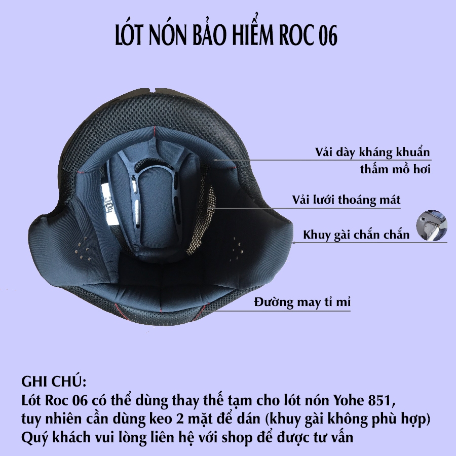 LÓT MŨ BẢO HIỂM ROC R06 | Shopee Việt Nam