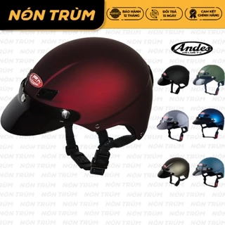 Mũ bảo hiểm 1/2 Andes 109 - Tháo lót vệ sinh dễ dàng - Bảo hành 12 tháng