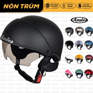 Mũ bảo hiểm nửa đầu Andes có kính âm 139 đi xe máy cho nam và nữ