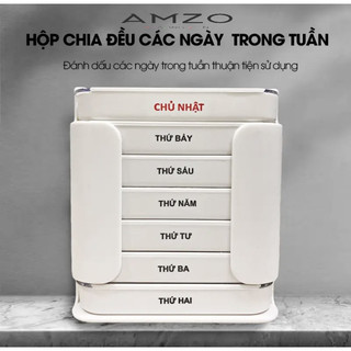 HỘP THUỐC CHIA NGĂN HẰNG NGÀY THƯƠNG HIỆU AMZO NHỎ GỌN TIỆN LỢI CHẤT LIỆU NHỰA PP CAO CẤP