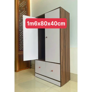 Tủ quần áo cánh mở gỗ mdf DecorAnhKhoa lắp ghép dễ dàng, kích thước 1m6 x 80 x 40cm, hiện đại, chắc