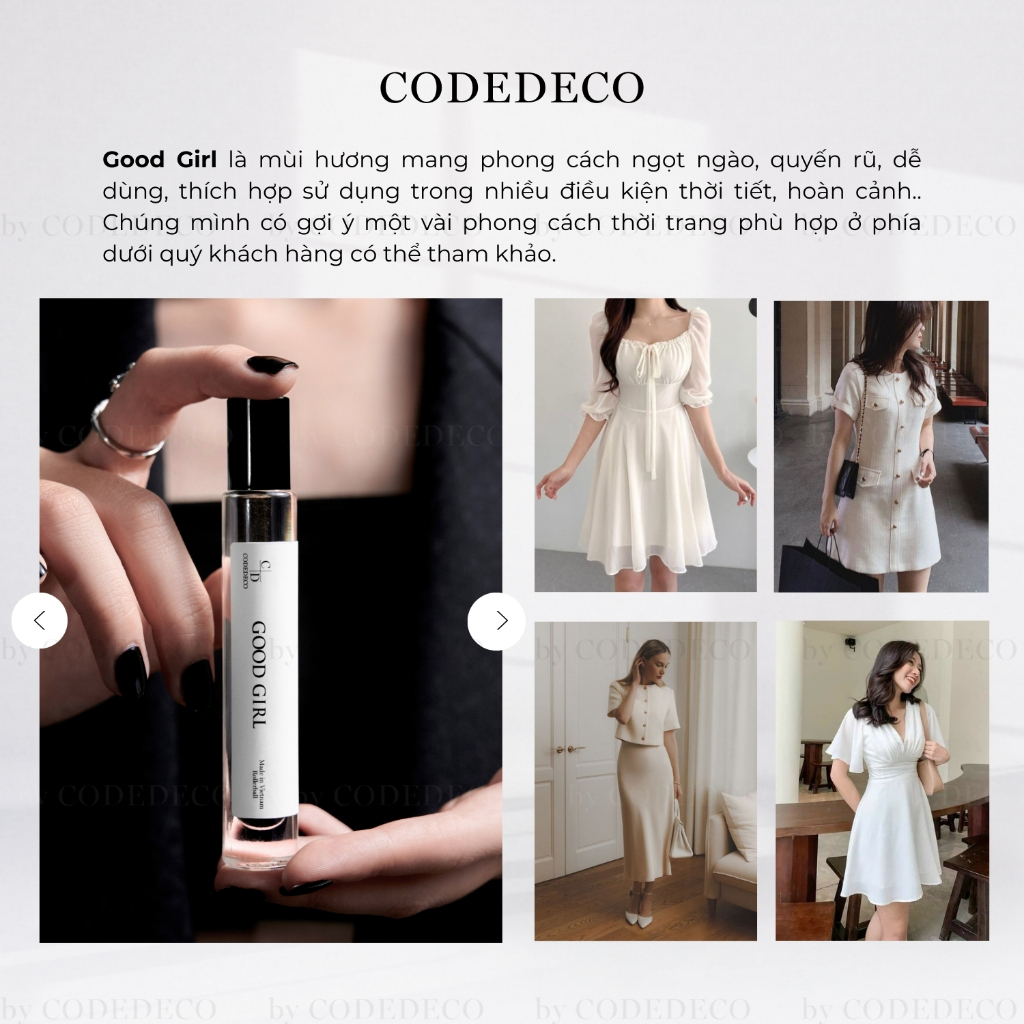 Tinh dầu nước hoa CODEDECO Good Girl Cá Tính, Ngọt Ngào, Gợi Cảm 10ml - Dạng Xịt Tiện Lợi | BigBuy360 - bigbuy360.vn
