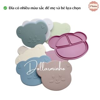 Đĩa silicone kiêm nắp khay 5 ngăn Minho kích thước 21x15,5cm
