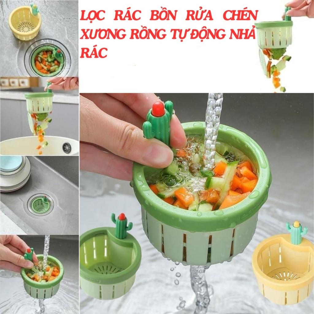 Lưới Lọc Rác Bồn Rửa Bát Tự Động Hình Xương Rồng Bộ Lọc Thoát Nước Xương Rồng Cho Bồn Rửa Chén