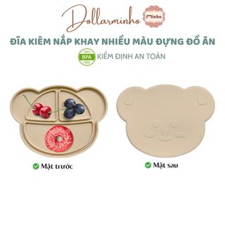 Đĩa silicone kiêm nắp khay 5 ngăn Minho kích thước 21x15,5cm