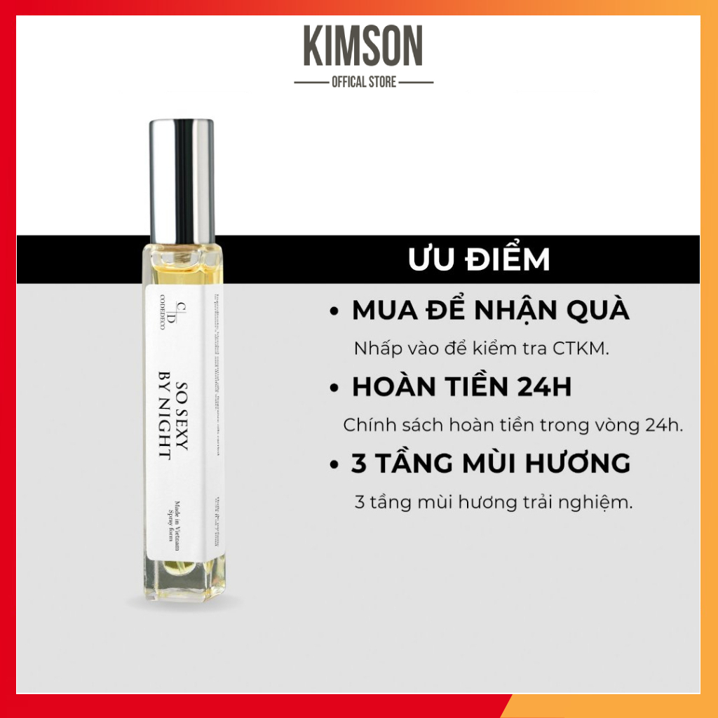 Tinh dầu nước hoa CODEDECO So Sexy By Night EDP 10ml, Gợi cảm, Ngọt ngào | BigBuy360 - bigbuy360.vn
