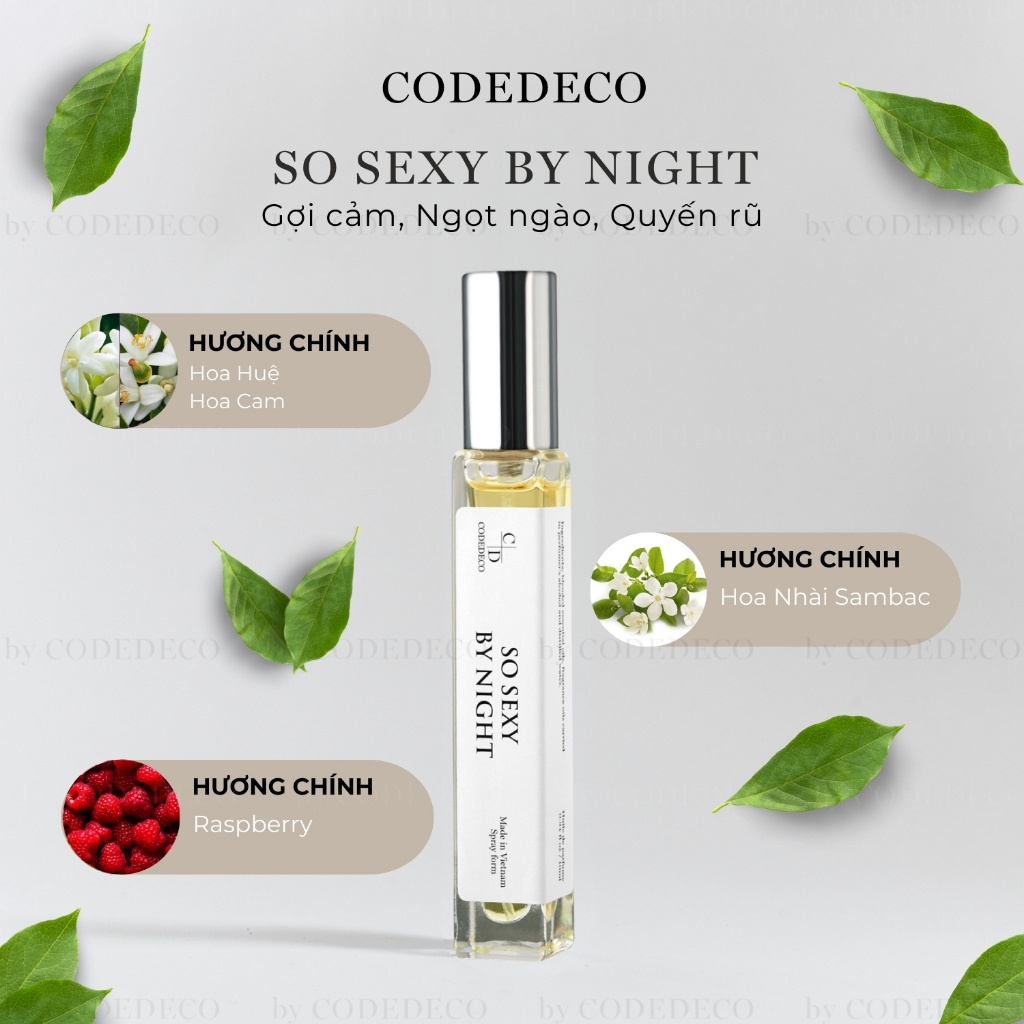 Tinh dầu nước hoa CODEDECO So Sexy By Night EDP 10ml, Gợi cảm, Ngọt ngào | BigBuy360 - bigbuy360.vn