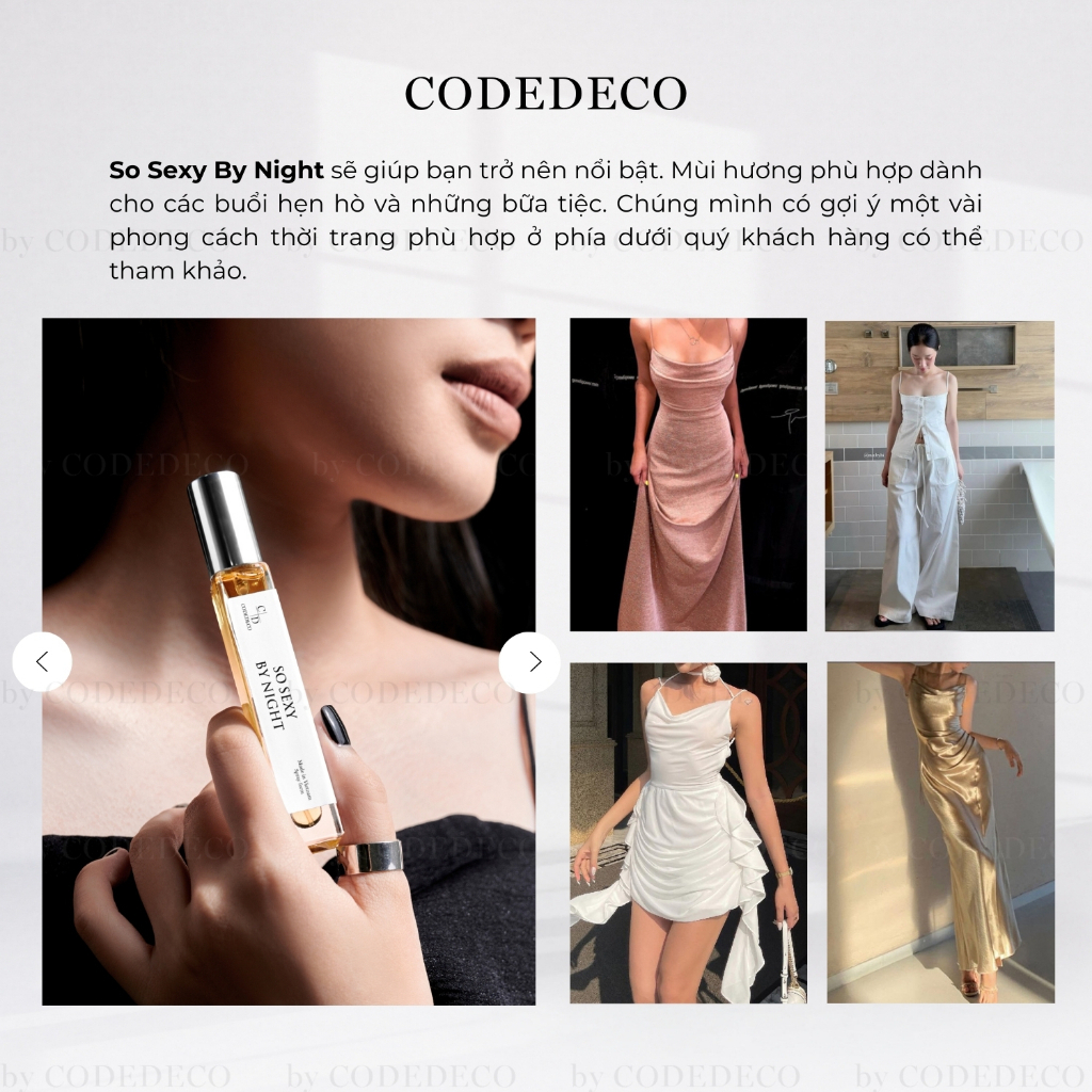Tinh dầu nước hoa CODEDECO So Sexy By Night EDP 10ml, Gợi cảm, Ngọt ngào | BigBuy360 - bigbuy360.vn