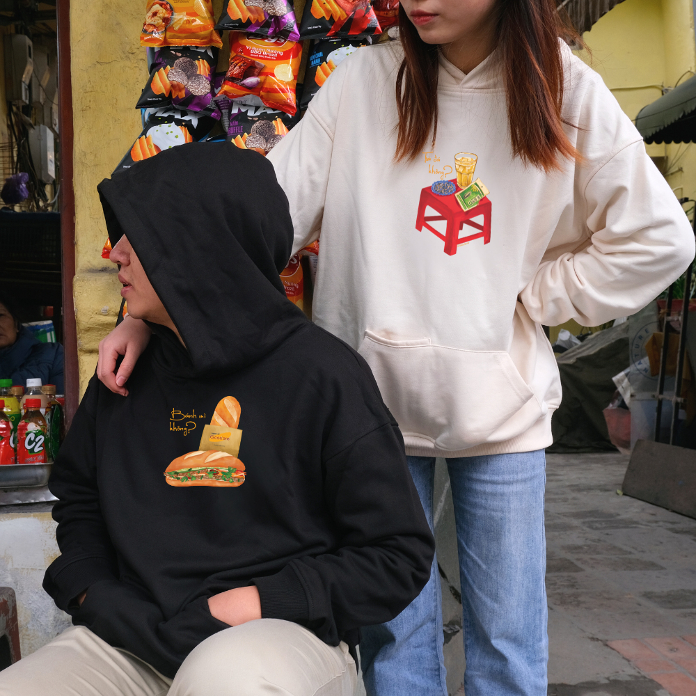 Áo Hoodie nỉ chân cua (Nỉ Da Cá) thương hiệu Goodore mẫu Bánh Mỳ dáng Oversize năng động mùa thu đông