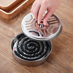 Hộp Đựng Nhang Muỗi Inox CÓ NẮP An Toàn