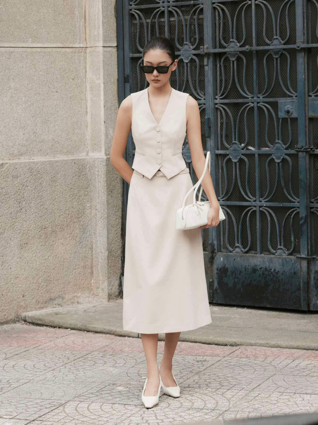 Ảnh Áo gile ghi đá 4 cúc HUONG BOUTIQUE BSGILE01 2