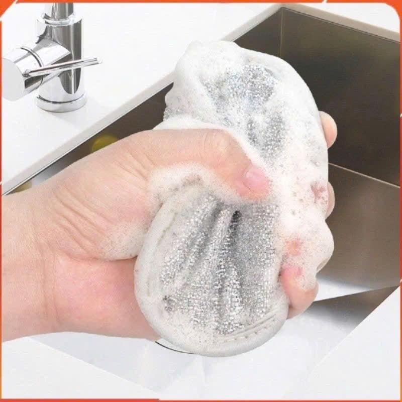 Miếng Rửa Chén Chà Xoong Nồi 3 Lớp Có Quai Treo