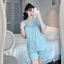 Bộ Đồ Ngủ Nữ JUSOKA Pijama Lụa Gấm Xước Ánh Kim Ngắn Tay Mặc Nhà Dễ Thương Cao Cấp CC126