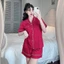 Bộ Đồ Ngủ Nữ JUSOKA Pijama Lụa Gấm Xước Ánh Kim Ngắn Tay Mặc Nhà Dễ Thương Cao Cấp CC126