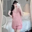 Bộ Đồ Ngủ Nữ JUSOKA Pijama Lụa Gấm Xước Ánh Kim Ngắn Tay Mặc Nhà Dễ Thương Cao Cấp CC126