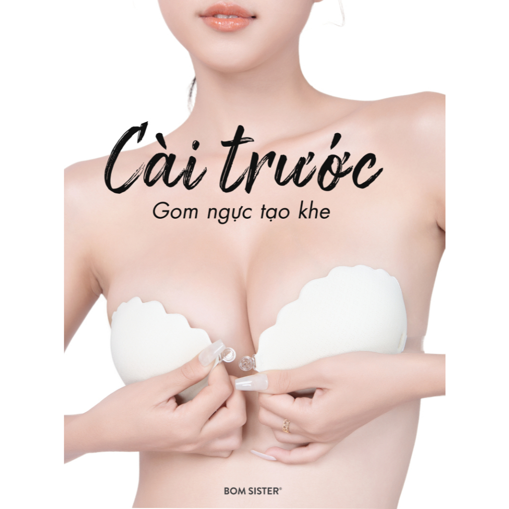 Ảnh Áo dán cài trước tạo khe, áo lót dán vải nâng ngực mút vừa kèm dây trong,chuyên mặc trang phục hở lưng BOM SISTER AD0P45 3